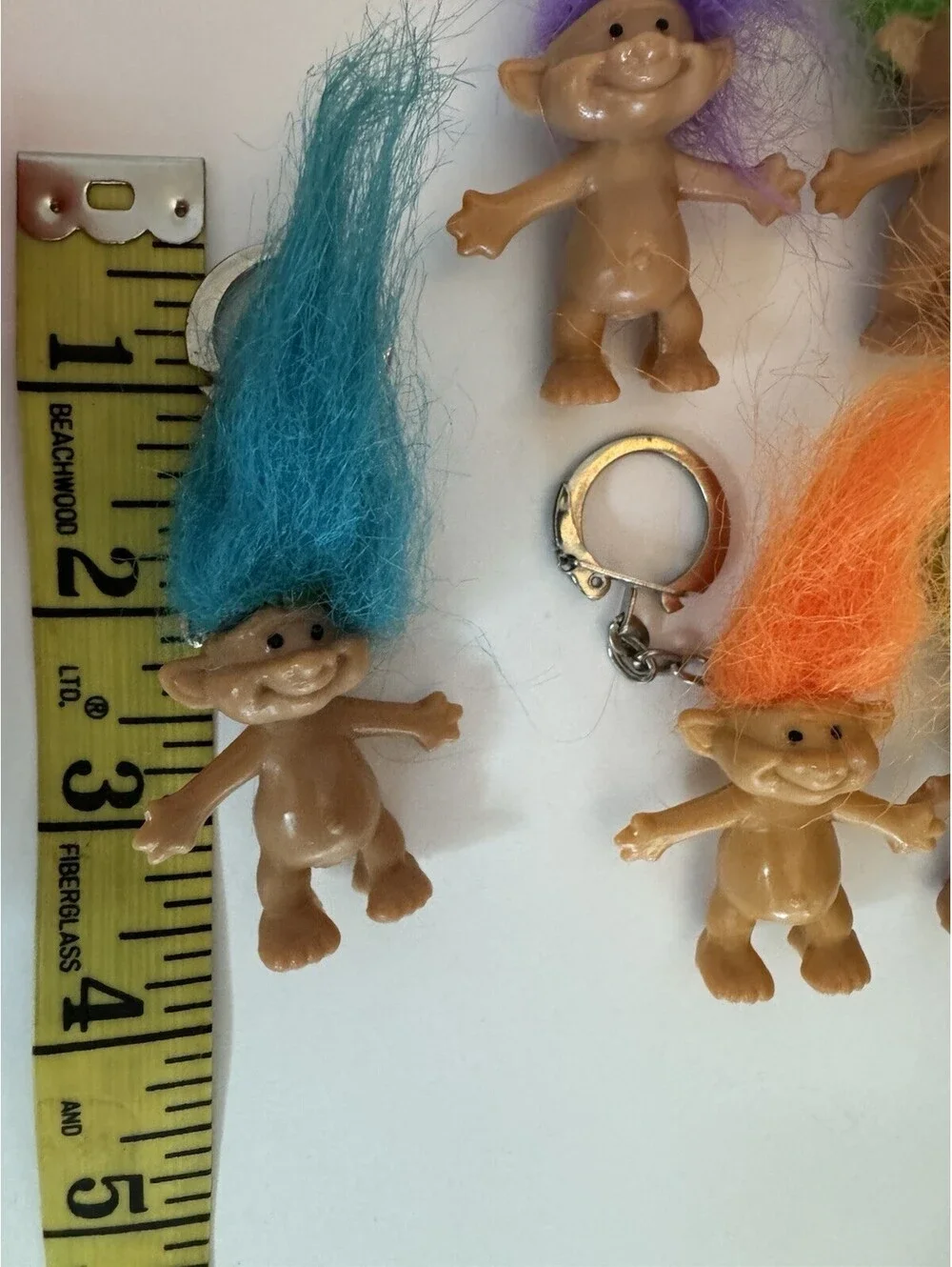 Vintage Acme 1991 Troll Keychains Lot of 8 Neon Hair Mini Troll Dolls Hong Kong
